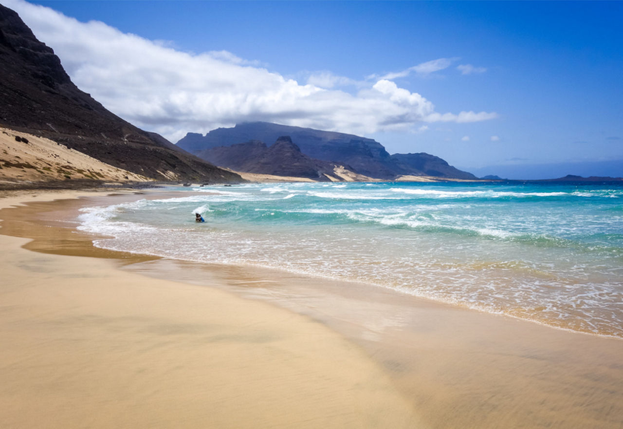 Baia das Gatas Strand auf der Insel São Vicente auf Kap Verde
