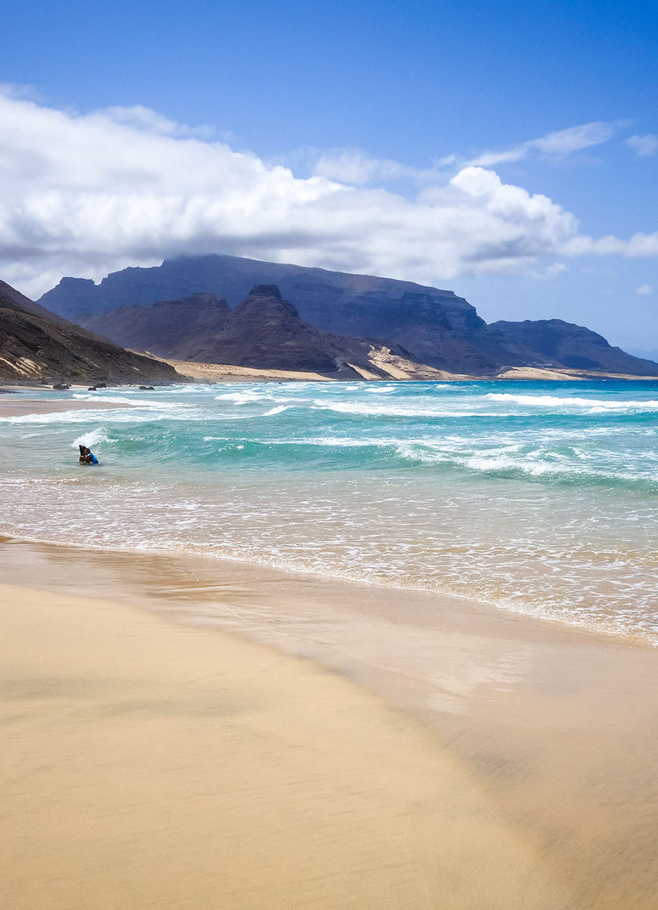 La plage de sable de Praia Grande