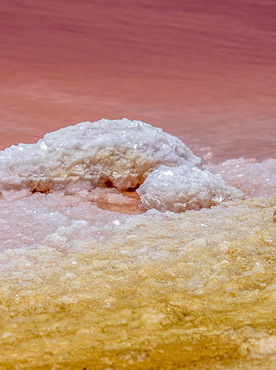 Salzkristalle im Pink Lake