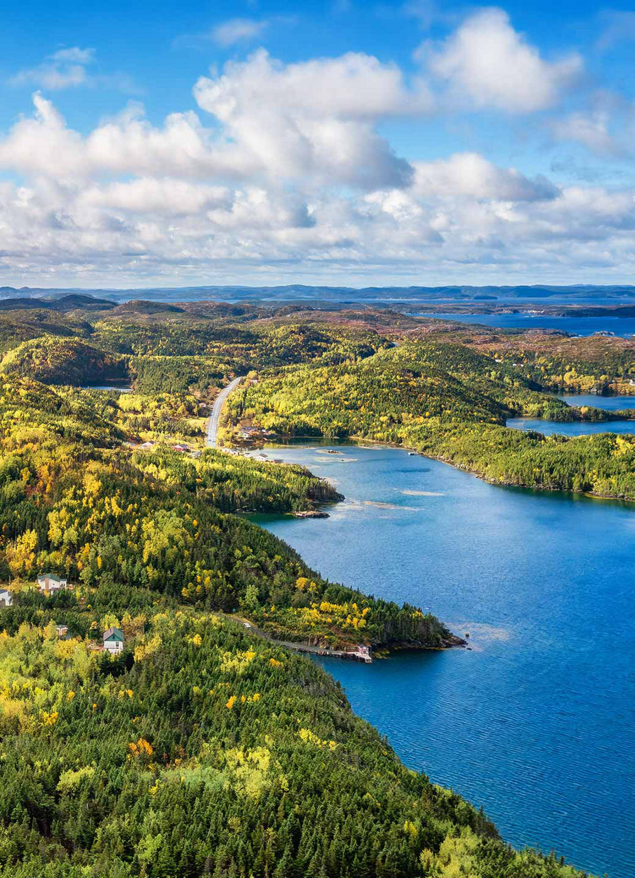 Aerial view of the east coast of the Atlantic