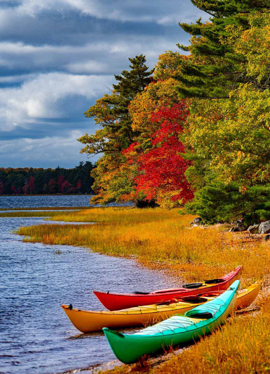 Autumn kayaks at Kejimkujik National Park