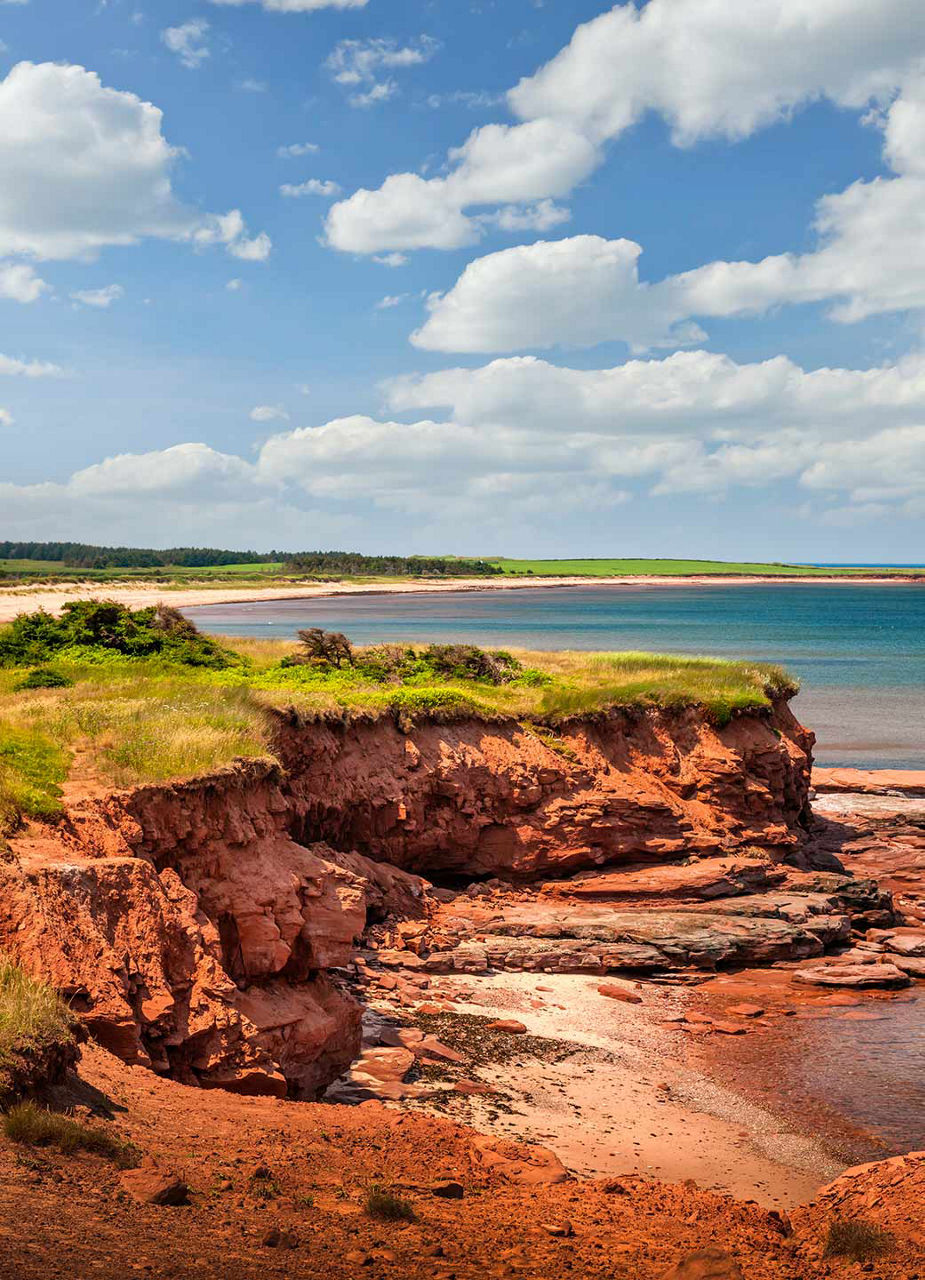 Sandstone cliff on Prince Edward Island 