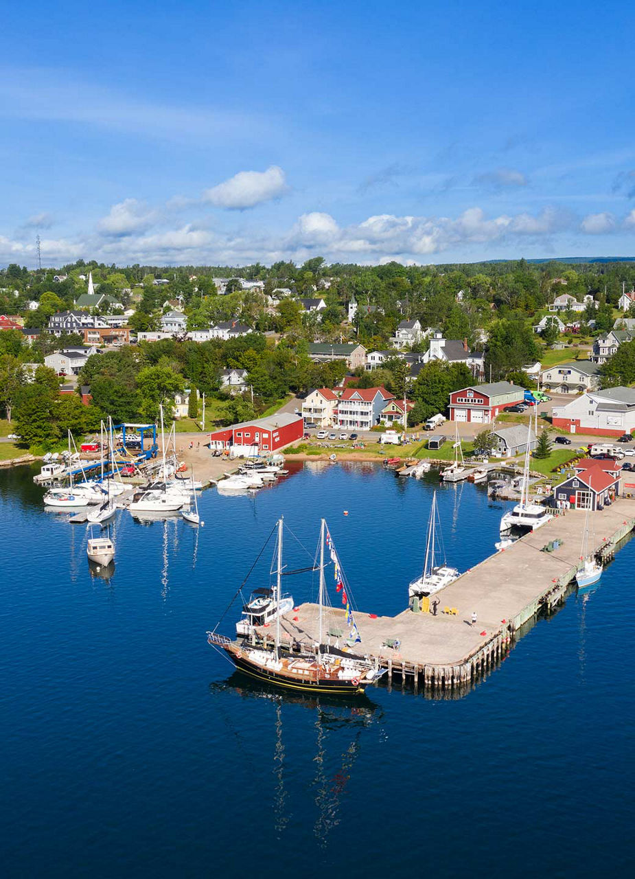 Blick auf den Hafen von Baddeck