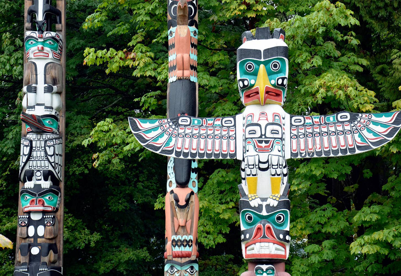 Totem poles in Stanley Park