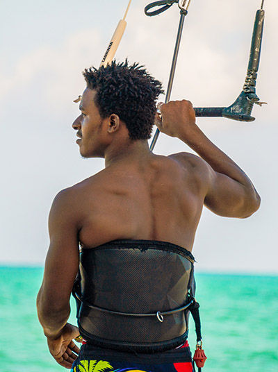 Kite-Surfer am Paje Beach