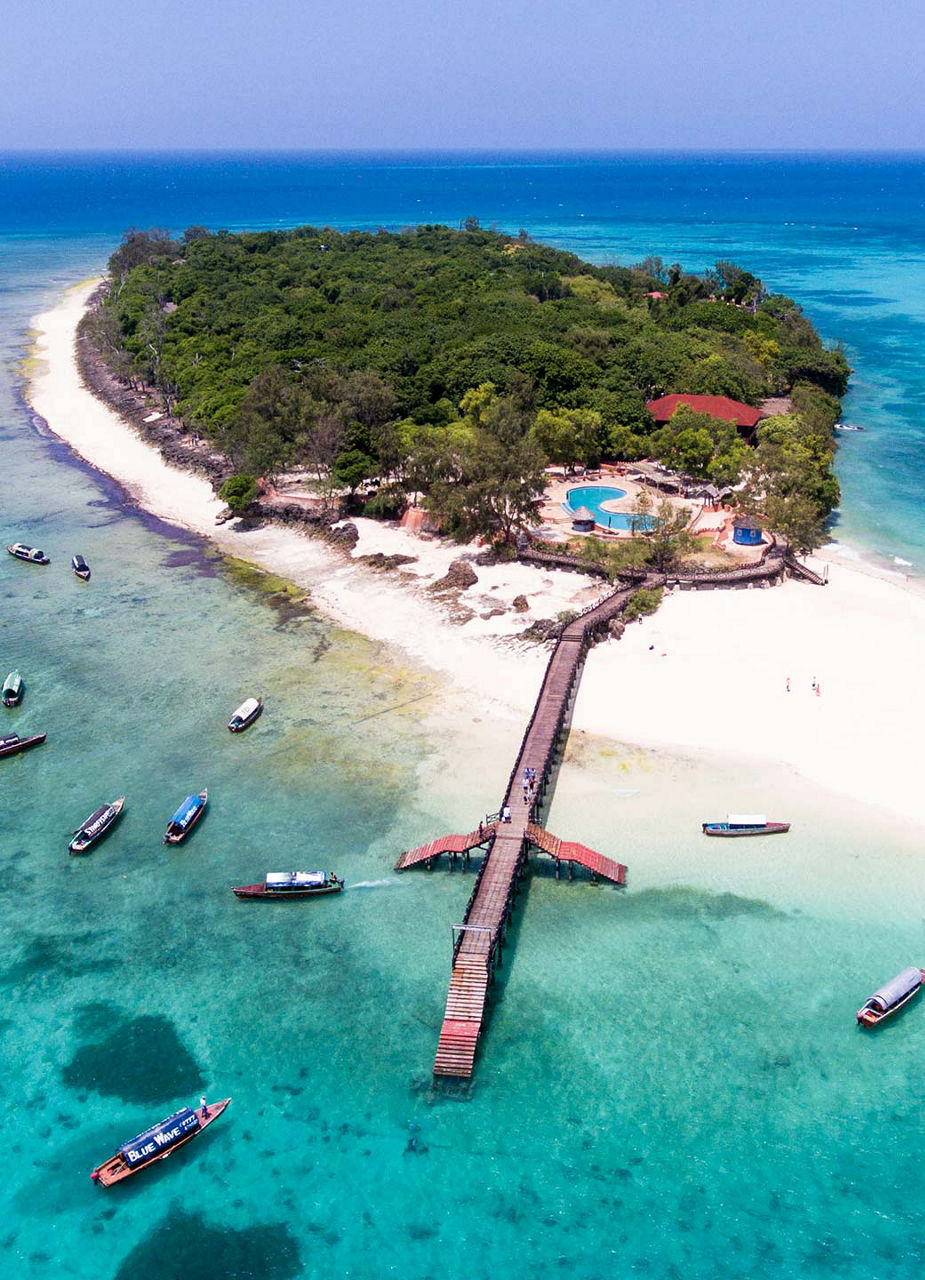 Luftaufnahme von Prison Island