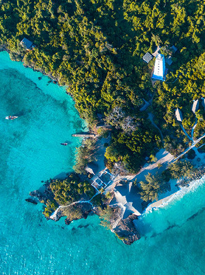 Vue aérienne de Chumbe Island
